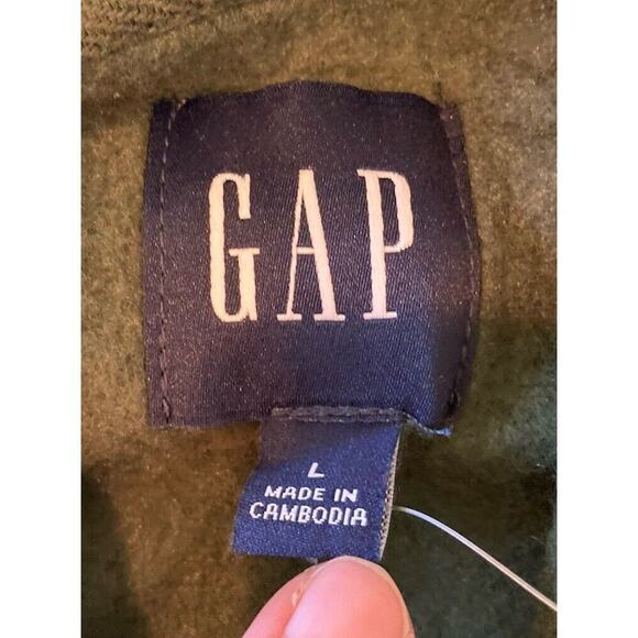 NWT $59.95 Gap Logo Hoodie Sweatshirt Size Large Men’s Green - Picture 4 of 10